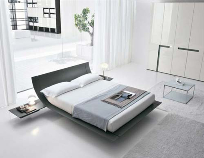 dormitor cu decor minimalist