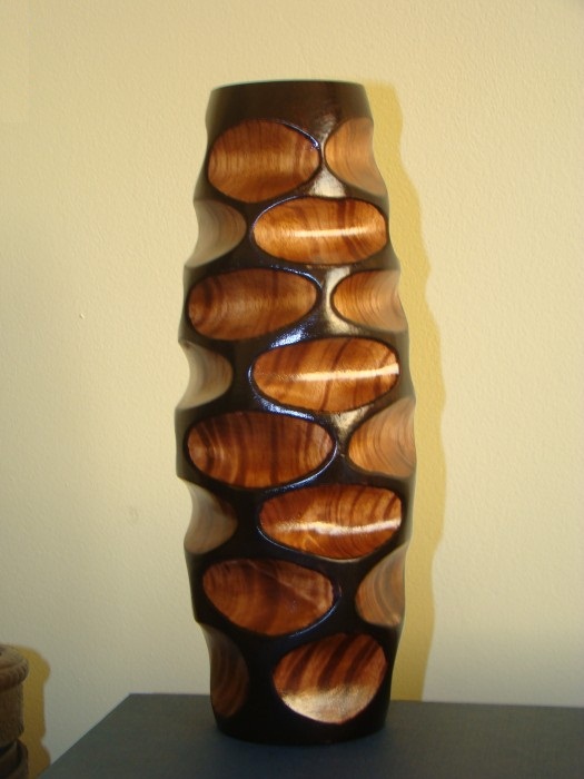 vaza decorativa lemn