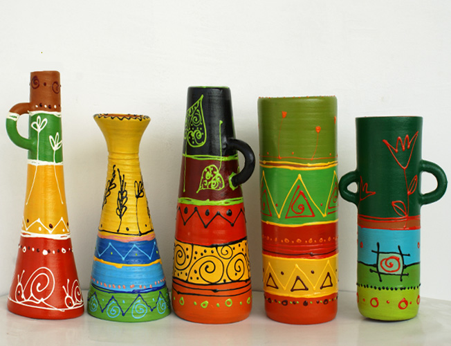 vaze decorative ceramica pictate