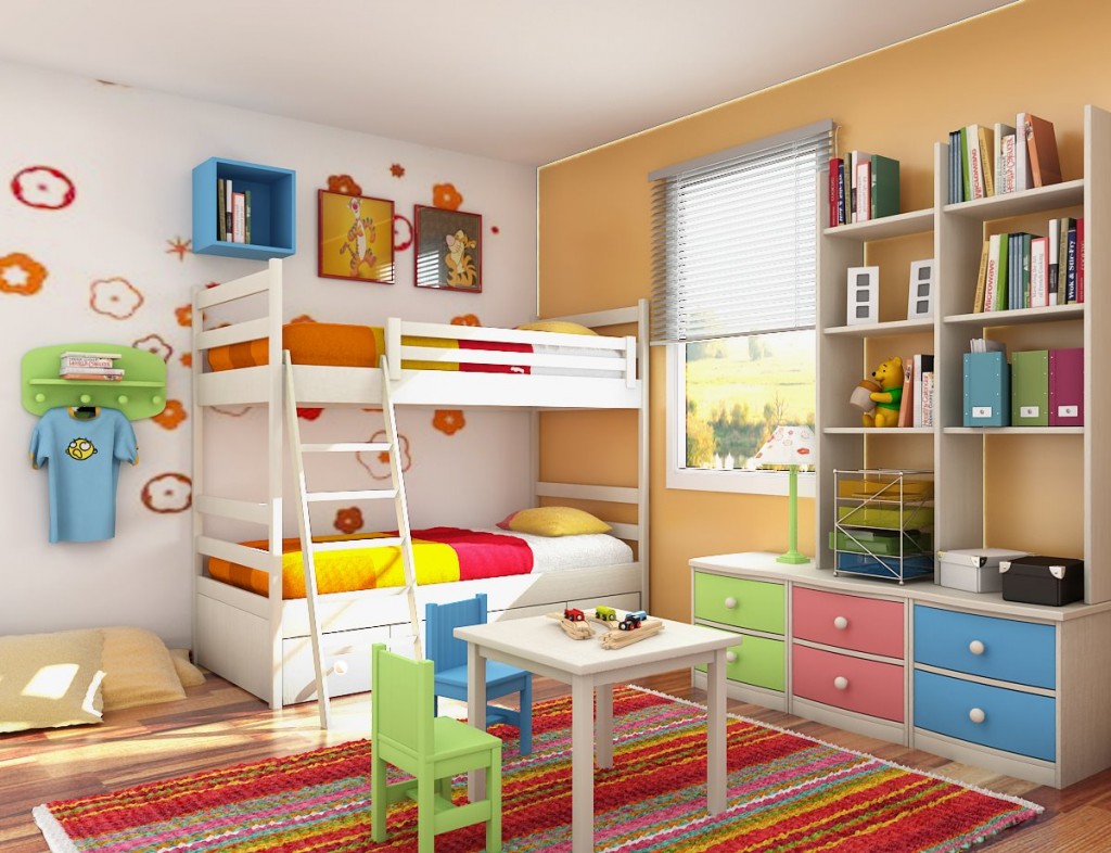 camera copiilor in culori intense