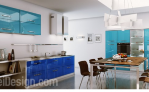 bucatarie culoare albastra